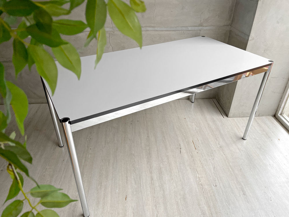 USMモジュラーファニチャー USM Haller USMハラーテーブル ワーキングデスク ダイニングテーブル W150cm アジャスター パールグレーラミネート 高さ調整機能付 ～ダイニングもデスクワークも～