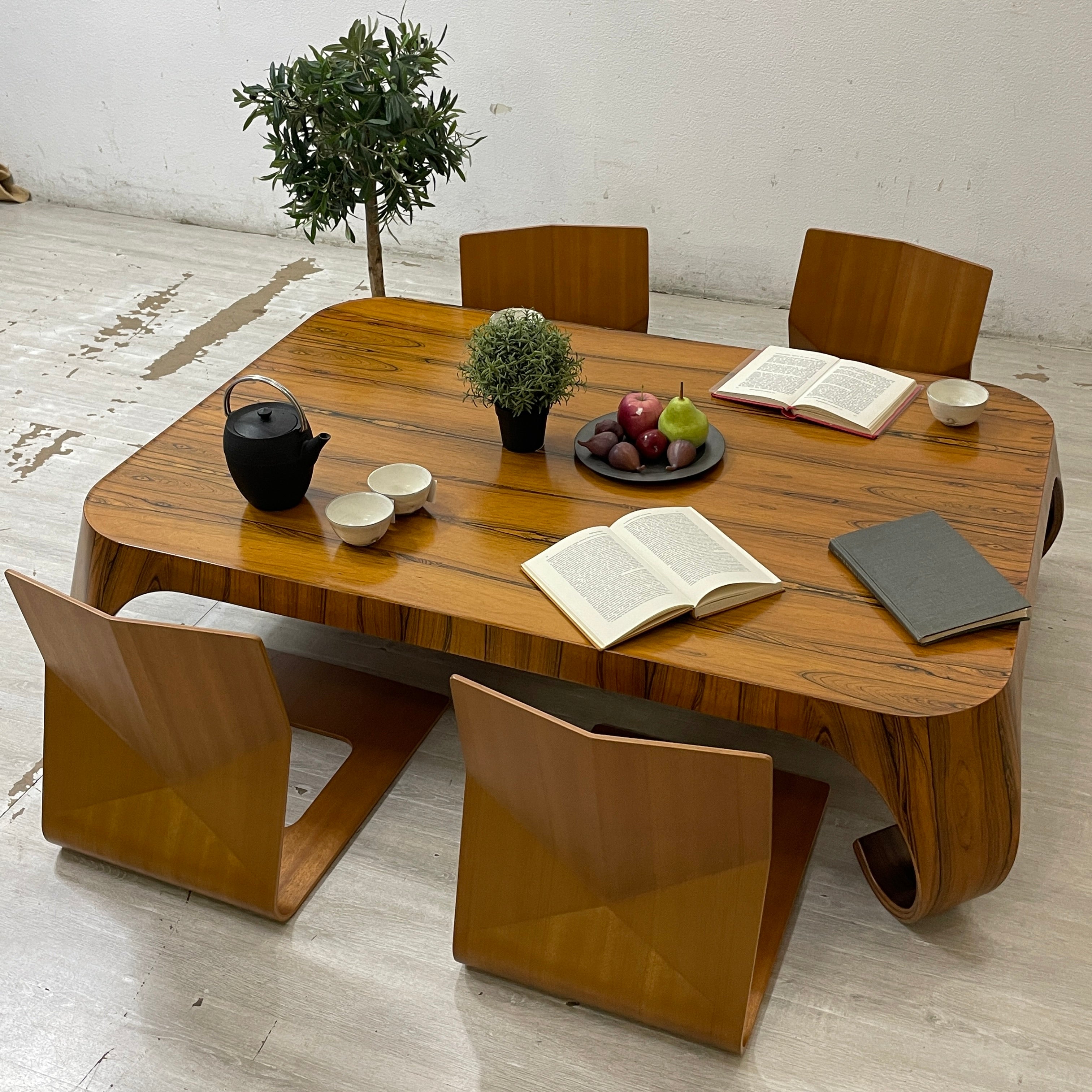 天童木工 TENDO ブラジリアンローズウッド材 座卓 ローテーブル W140cm 剣持勇 グッドデザイン賞受賞 ジャパニーズモダン 希少　～心躍る座卓～