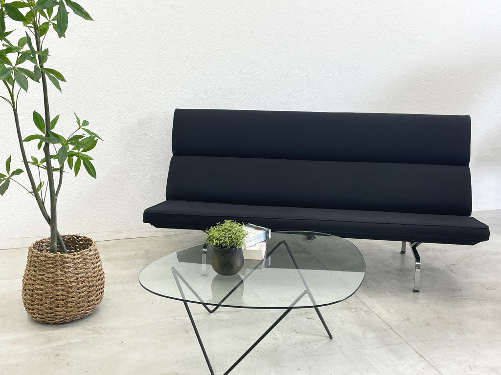 ハーマンミラー Herman Miller イームズ ソファ コンパクト Eames Sofa Compact 3シーターソファ ブラック C&R. イームズ ミッドセンチュリー ～半世紀以上愛され続ける名作ソファ～