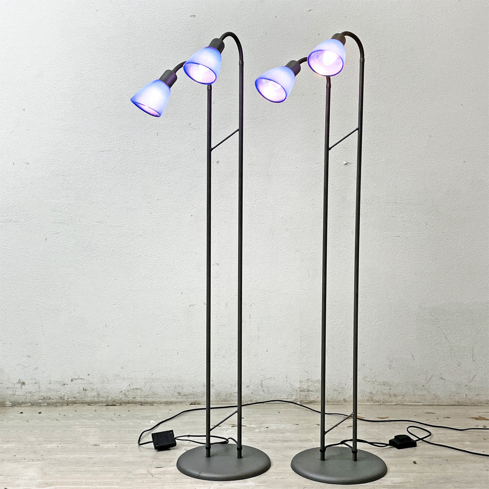 【祖師ヶ谷大蔵店】クラシカルデザイン Classical Design フロアライト フロアスタンド 2灯 グースネック ガラスシェード デンマーク 北欧照明 ビンテージ ×2台 買取させていただきました。