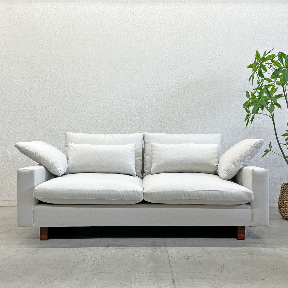 ウエストエルム West Elm ハーモニー 3シーターソファ Harmony 76 Sofa W195cm ダークウォールナット USモダンファニチャー 定価約337,500円 美品〓～奥行が広くゆったりとしたUSのサイズ感～