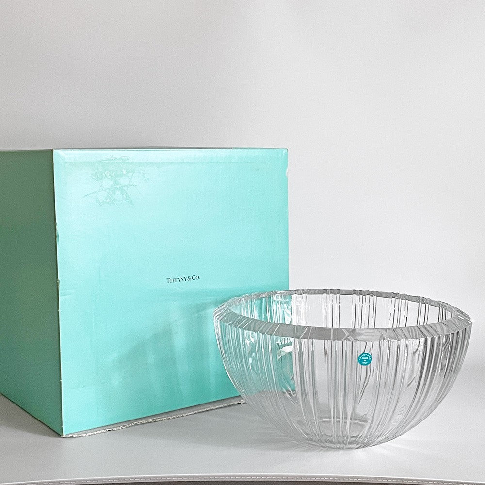 【自由が丘店】 ティファニー Tiffany&co アトラス クリスタルボウル クリスタルガラス Φ28cm ローマンインデックス イタリア製 箱付き 買取させていただきました。
