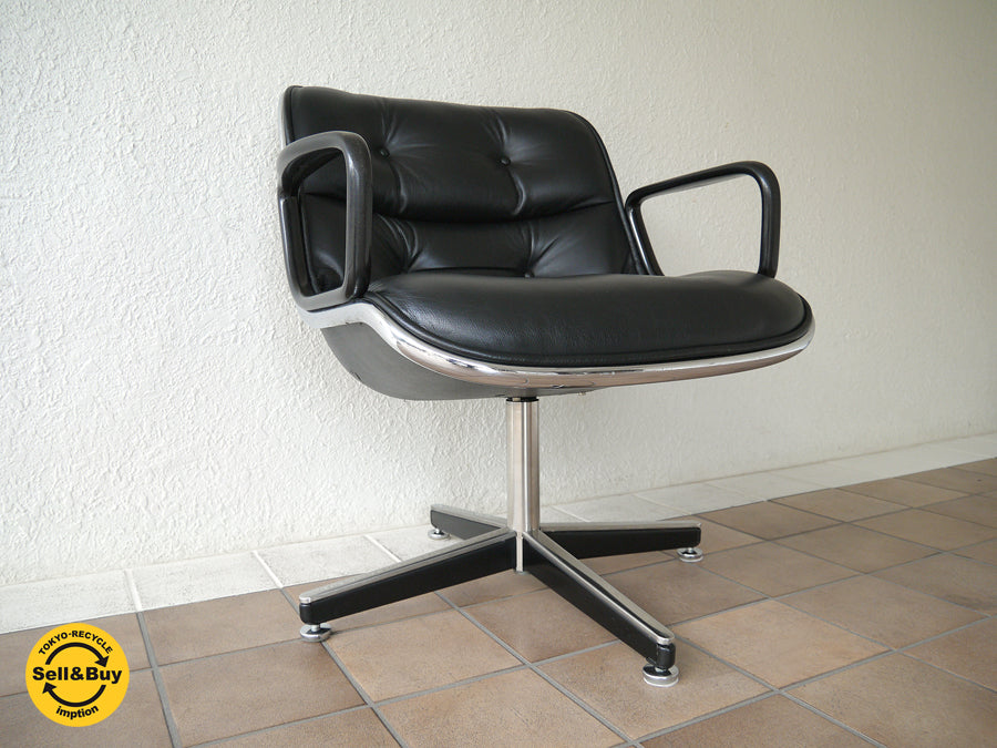 ノール Knoll ポロックチェア Pollock Chair アーム & レザーシート オリジナルビンテージ 初期型 4本脚 ノーマルベース仕様 グライズタイプ アームチェア ミッドセンチュリー ～ 時代を超越した優雅さを放ちながら、その機能性から現代の職場のアイコンとされるミッドセンチュリーを代表する名作チェア！ ～ 【 買取と販売とレンタルのお店 】