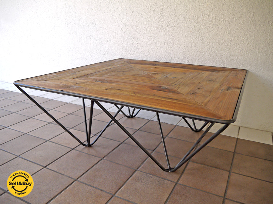 クラッシュクラッシュプロジェクト CRUSH CRASH PROJECT ノットアンティークス Knot antiques クリス コーヒーテーブル CRITH COFFEE TABLE 杉古材 ワックス仕上げ インダストリアルスタイル ビンテージテイスト ファクトリースタイル 工業系 シャビー&シック ラスティック ブロカント 新着商品 買い取りしました！ 用賀店 出張買取もお任せ下さい。