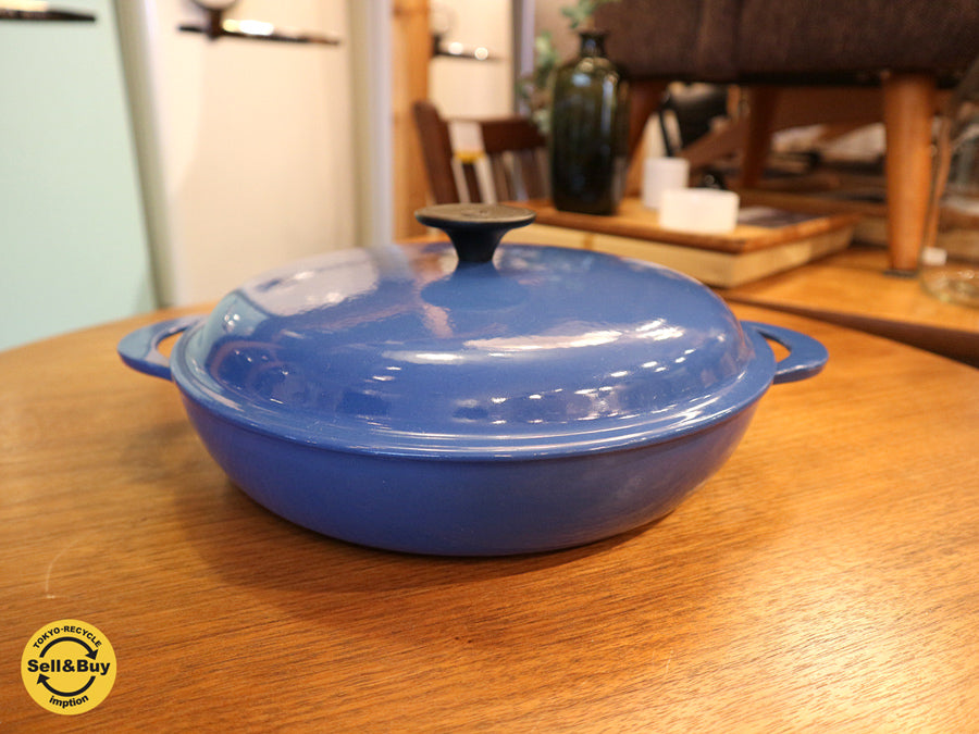 ルクルーゼ LE CREUSET ビュッフェ キャセロール 26cm ブルー 中古品  買い取りしました。経堂店 出張買取もお任せ下さい。