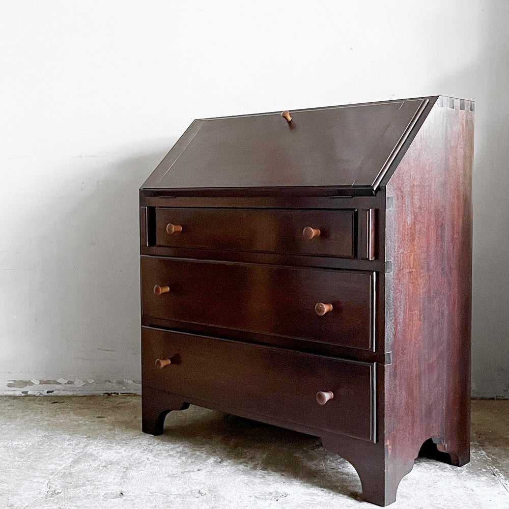 【自由が丘店】松本民芸家具 ライティングビューロー #308型 デスク ミズメザクラ 無垢材 ビンテージ 民藝 和モダン 買取させていただきました。