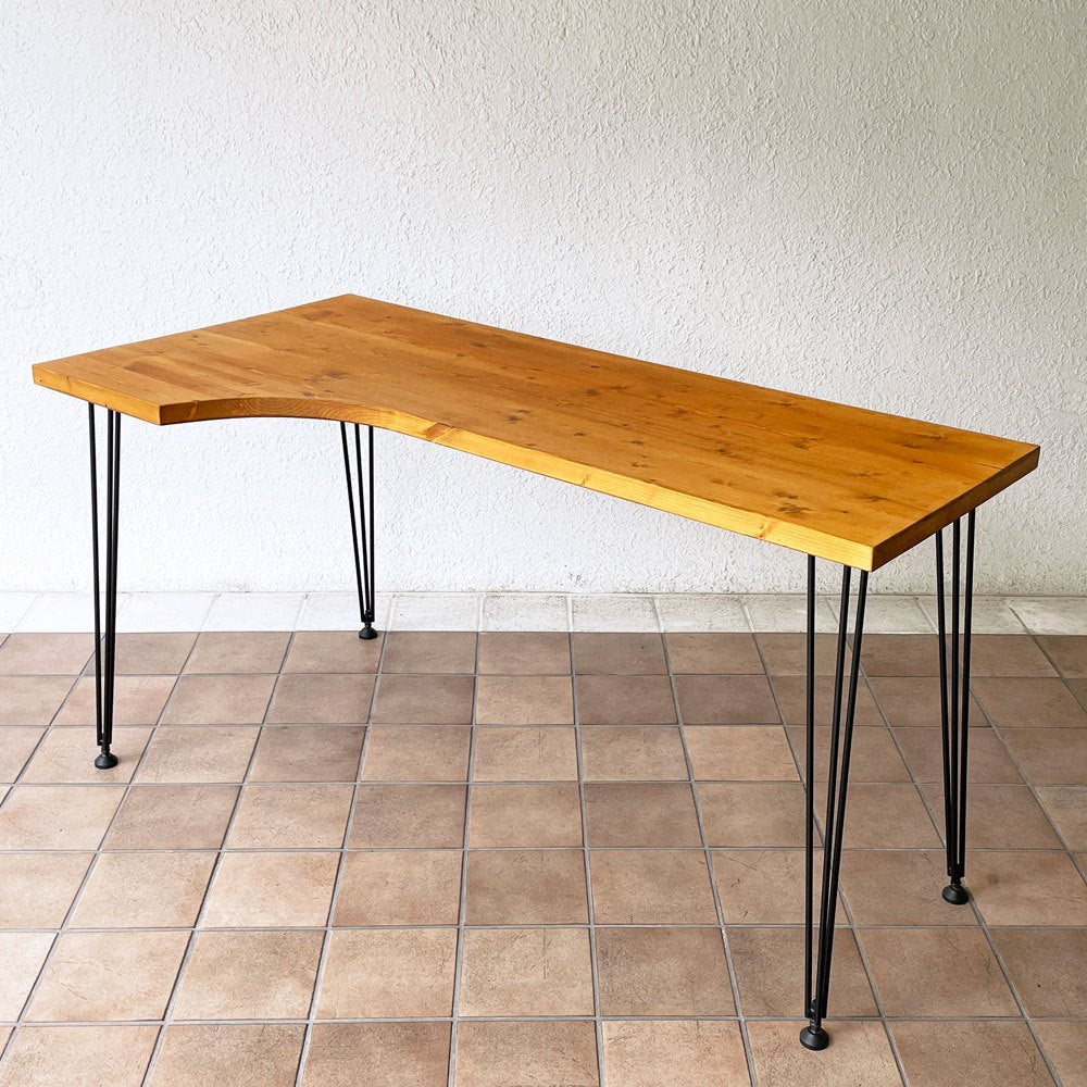 【用賀店】ロウヤ LOWYA ニューピットキンワーク new pitkin work L字デスク 天然木使用 スチール脚 インダストリアルデザイン 買取させていただきました。
