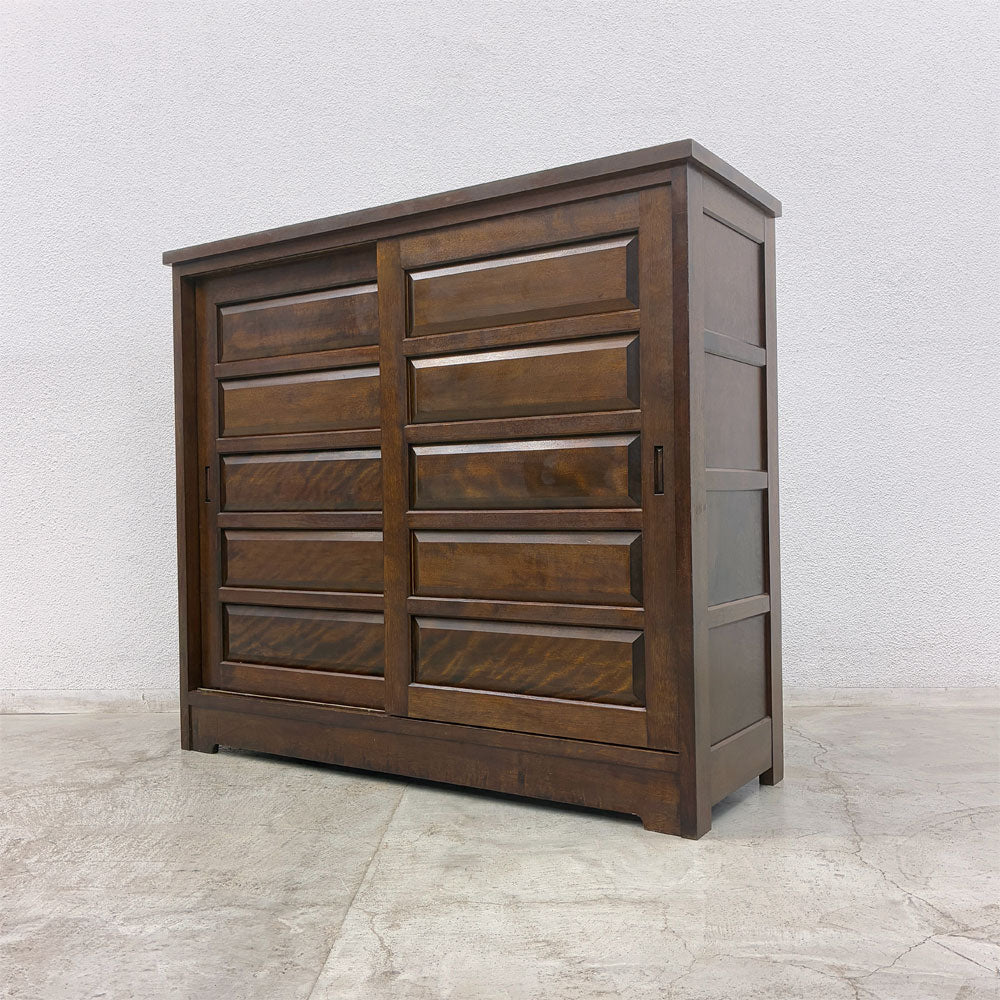 【登戸BASE店】松本民芸家具 ミズメザクラ無垢材 ビンテージ A型 下駄箱 希少W1200サイズ 特注品 シューズボックス 靴箱 キャビネット 収納棚 タンス 戸棚 整理箪笥 李朝 民藝 和モダン 用の美 柳宗悦 バーナード・リーチ 池田三四郎 民藝運動 参考価格約34万円以上 買取させていただきました。