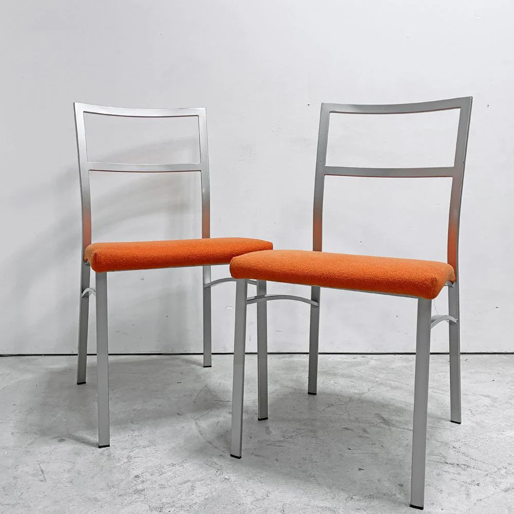 【祖師ヶ谷大蔵店】カリガリス Calligaris ダイニングチェア ファブリック スチール オレンジ系 シルバー イタリア モダンスタイル  買取させていただきました。