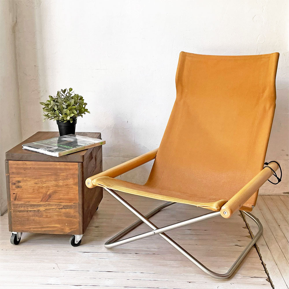 ニーチェア エックス Ny chair X フォールディングチェア キャメル×ナチュラルアーム 折畳チェア 新居 猛 MoMA～カレーのような、自転車のような～