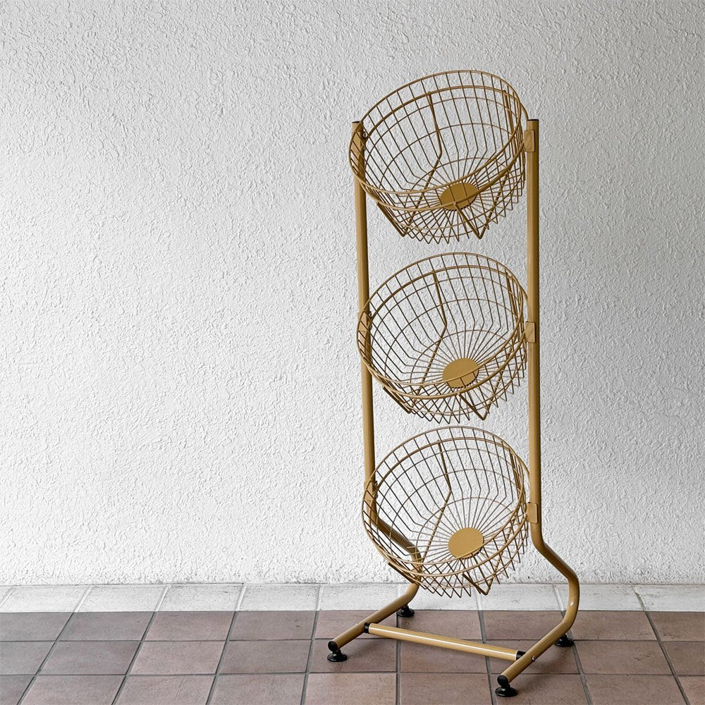 【用賀店】ダルトン DULTON ワイヤー ラウンド ラック WIRE ROUND RACK 収納家具 ラック ワイヤーバスケット 3段 アジャスター付き サンドベージュ 定価¥27,500-  買取させていただきました。