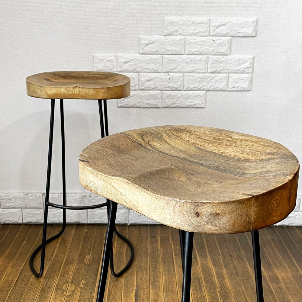 【経堂店】バルス BALS PI バースツール ハイスツール カウンターチェア マンゴー無垢材 アイアンレッグ ダブルティー WTW 買取させていただきました。