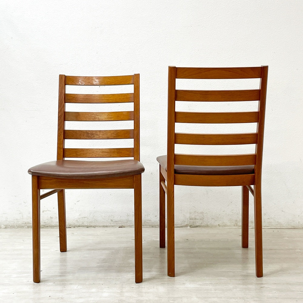 【祖師ヶ谷大蔵店】スコービー Skovby SM50T ダイニングチェア チーク材 レザーシート デンマーク ビンテージ 北欧家具 2脚 買取させていただきました。