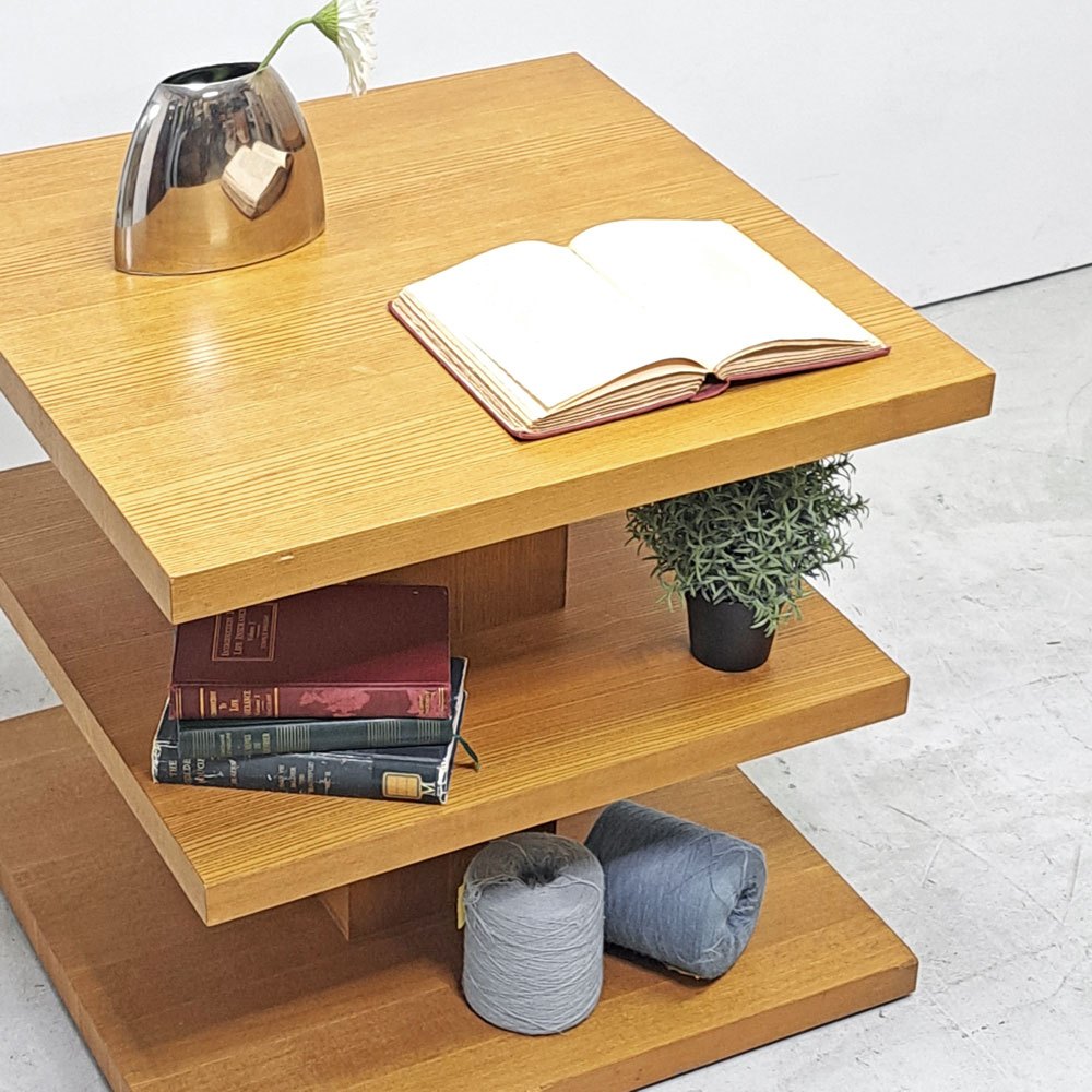 【祖師ヶ谷大蔵店】イーセンアーレン ETHAN ALLEN コーナーテーブル ランプテーブル サイドテーブル 飾り棚 W66cm オーク ナチュラル シンプルデザイン 買取させていただきました。