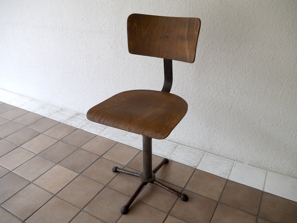 ドラバート DRABERT アジャスタブルワークチェア 1950年代 ビンテージ ドイツ ドラフティングチェア 工業系 バウハウス 激レア ～ 男心を擽る無骨でメカニカルなインダストリアル系チェア！ ～