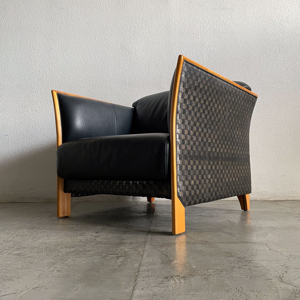 【登戸BASE店】ジャガー JAGUAR 総本革張り × 側背面 イントレチャート ラウンジチェア 1P ソファ 英国 イギリス 希少品 激レアアイテム 買取させていただきました。