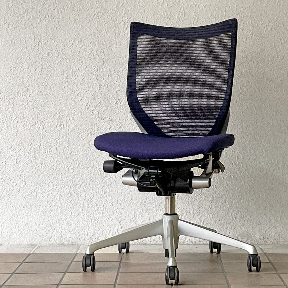 【用賀店】オカムラ okamura バロンチェア Baron Chair オフィスチェア デスクチェア メッシュ背もたれ×ウレタン座面 アームレス 紺 ジョルジェット・ジウジアーロ買取させていただきました。
