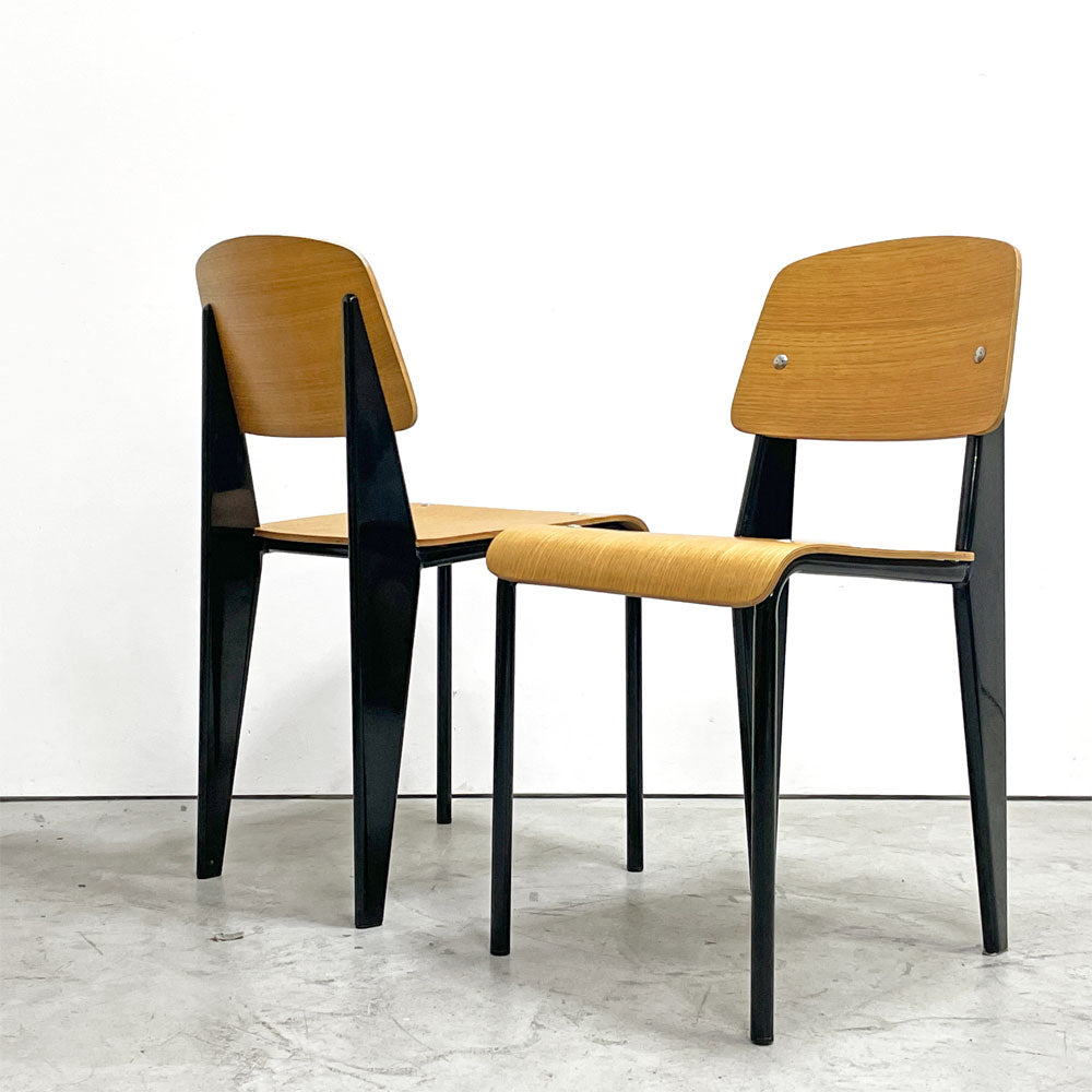 【祖師ヶ谷大蔵店】スタンダードチェア Standard chair リプロダクト ナチュラルオーク×ブラック ジャン・プルーヴェ Jean Prouve 名作椅子 2脚 買取させていただきました。