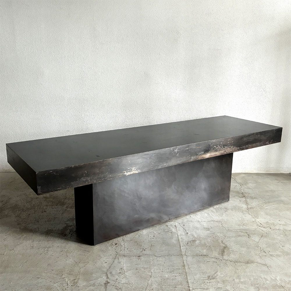 【登戸BASE店】インダストリアル ワーキングテーブル W240cm アイアン調 作業台 ディスプレイテーブル カウンターテーブル 店舗什器 オーダー家具 買取させていただきました。