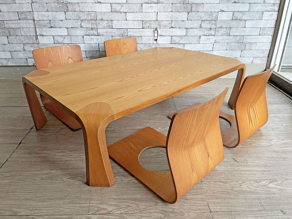 天童木工 TENDO 座椅子 ローチェア 2脚セット ×2 & 天童木工 Tendo プライウッド 座卓 ローテーブル ケヤキ材 中古品 買い取りしました。