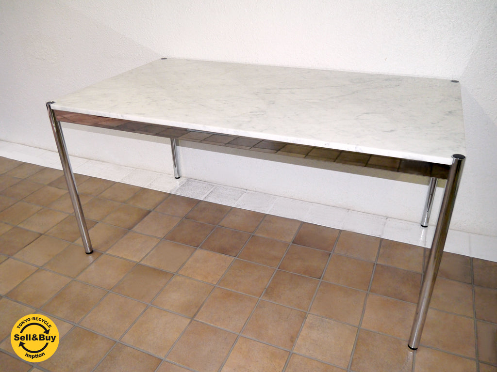 ユーエスエム モジュラーファニチャー USM Modular Furniture スイス USMハラー USM Haller テーブル 希少・廃盤 天然大理石天板仕様 ￥374,100～￥499,500以上 W1500×D850 ダイニングテーブル デスク ミーティングテーブル MoMA永久所蔵作品 新着商品 買い取りしました！