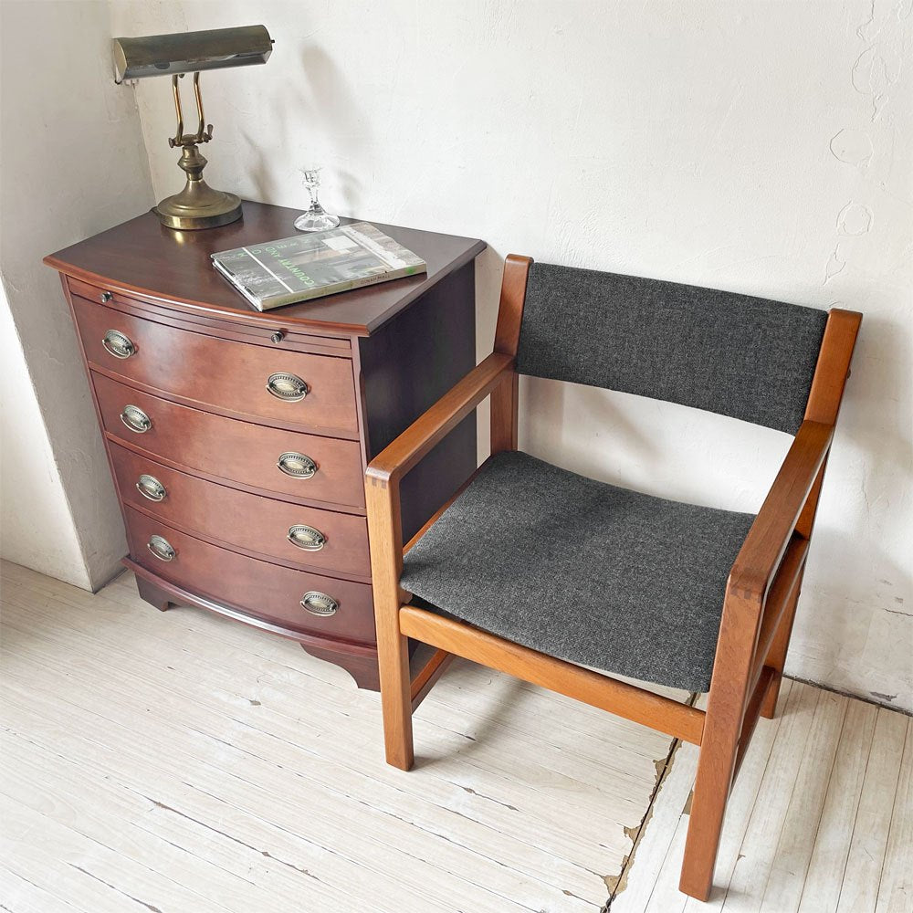 【下北沢店】ディースキャン D-SCAN チーク材 アームチェア ダイニングチェア ファブリック デンマーク 北欧家具 美品 買取させていただきました。