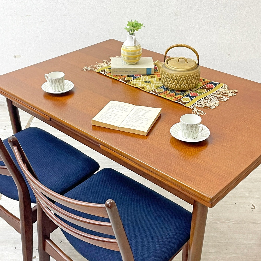 【祖師ヶ谷大蔵店】デンマークビンテージ Danish Vintage エクステンション EX ダイニングテーブル W120-210cm チーク材 伸長式 ドローリーフ式 北欧家具 買取させていただきました。