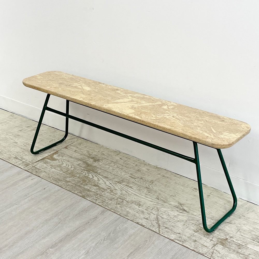 【祖師ヶ谷大蔵店】チー chii ベンチ ch02 OSB × スチール W120cm グリーン 小林幹也 インダストリアル シンプルモダン 定価￥41,800- 買取させていただきました。
