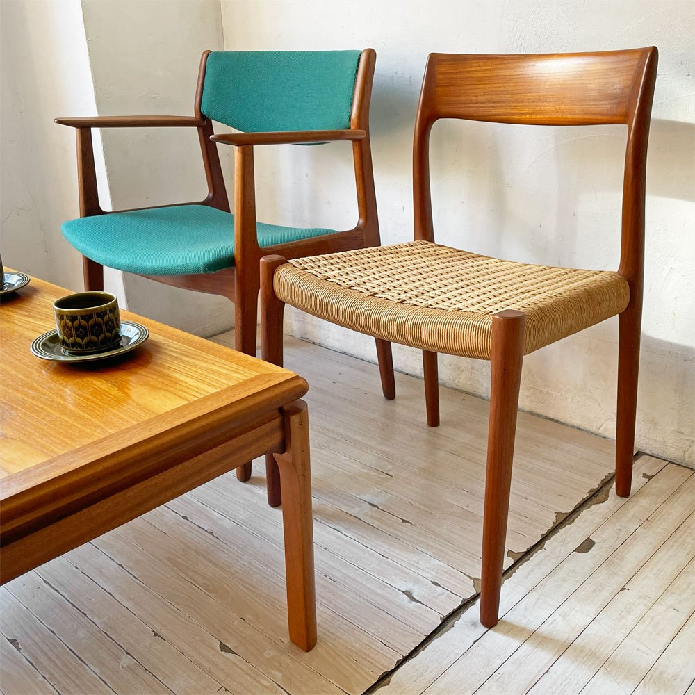 【下北沢店】JLモラー J.L.Moller Model No.77 ダイニングチェア チーク材 ペーパーコード ニールス・O・モラー デンマークビンテージ 北欧家具 買取させていただきました。