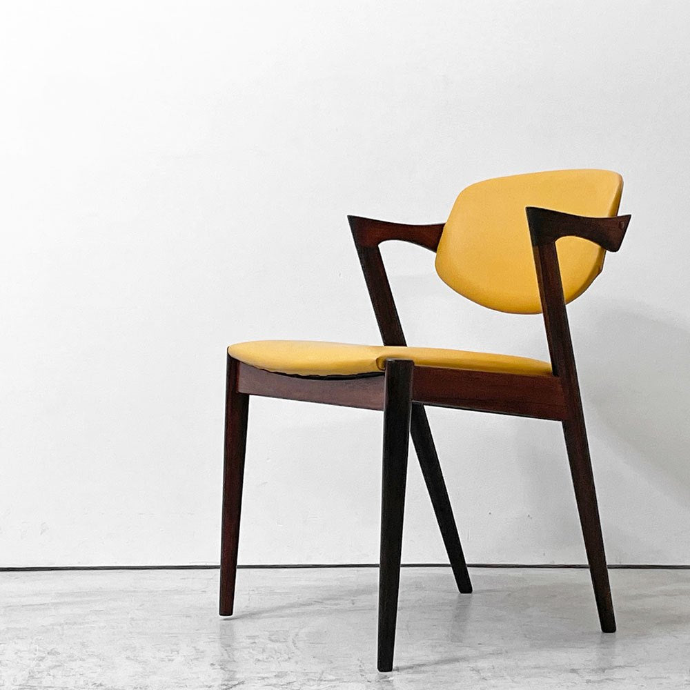 【祖師ヶ谷大蔵店】スコウ・アンデルセン Schou Andersen カイクリスチャンセン Kai Khristensen No.42 ハーフアーム ダイニングチェア ローズウッド材 PVCレザー デンマーク 北欧ビンテージ 買取させていただきました。