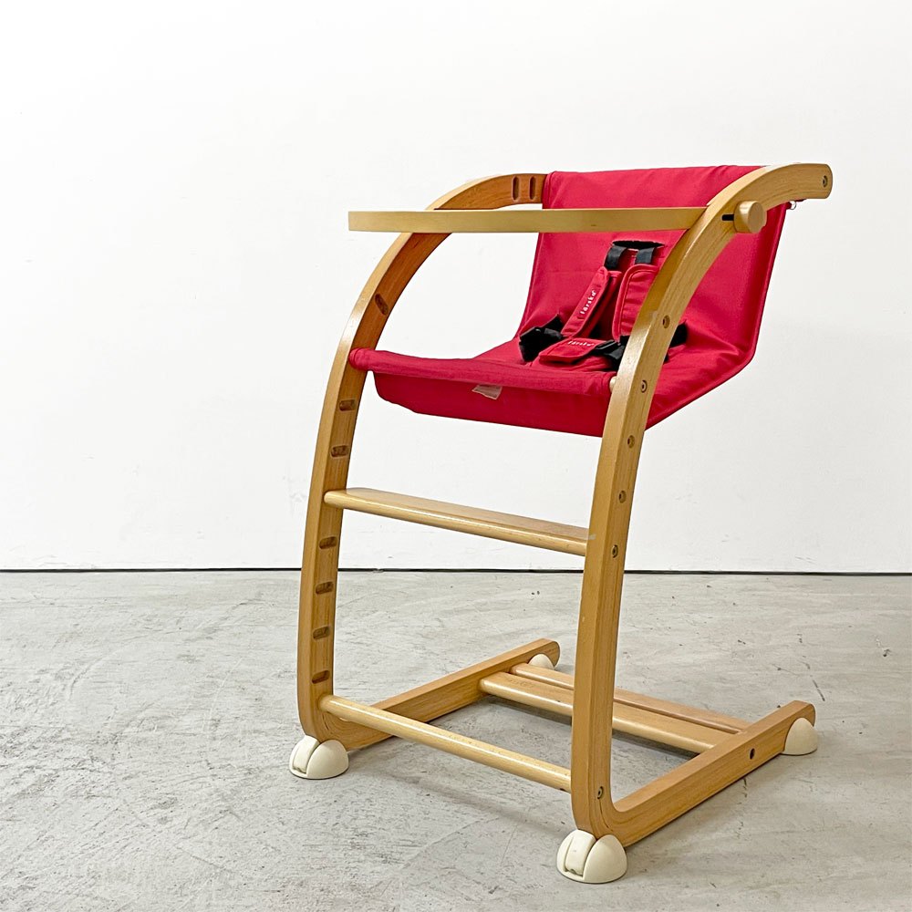 【祖師ヶ谷大蔵店】ファルスカ farska スクロールチェアプラス SCROLL CHAIR PLUS ベビーチェア ロッキングホース レッド×ナチュラル ベルト クッション 買取させていただきました。