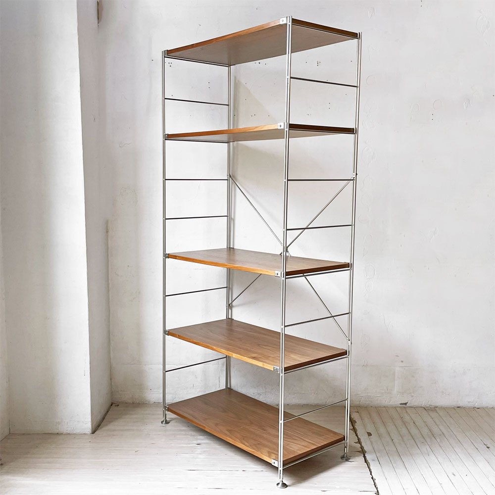 【下北沢店】無印良品 MUJI ステンレスユニットシェルフ ウォールナット材 ワイド 大 棚板5枚 W85×H175cm 1列4段 本棚 飾り棚 収納棚 買取させていただきました。