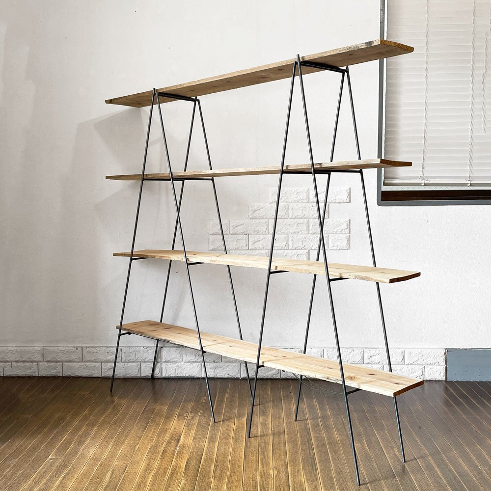 【経堂店】インダストリアルデザイン Industrial Design ラダーシェルフ オープンシェルフ 古材 アイアン ビンテージスタイル 買取させていただきました。
