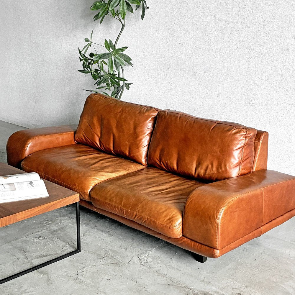【登戸BASE店】アクタス ACTUS ファイブバイファイブ five by five 3350 3シーターソファ W201cm 本革 キャメルレザー 廃番 買取させていただきました。