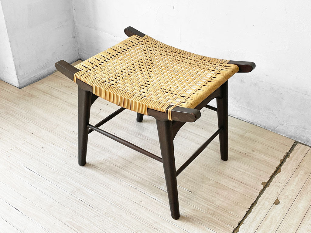 横浜元町竹中家具 takenaka furniture ラタン スツール ダークブラウン 横浜元町 ナチュラルモダン ビンテージ 中古品 買い取りしました。