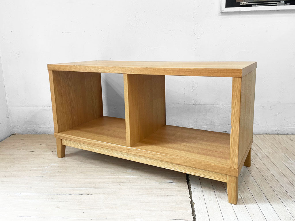 無印良品 MUJI タモ材 オープンシェルフ 木製ラック 飾り棚 2列1段 W100cm ナチュラル シンプルデザイン 廃番 中古品 買い取りしました。