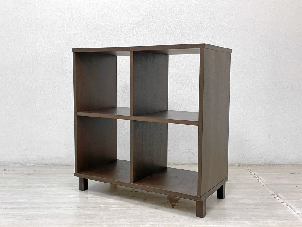 無印良品 MUJI タモ材 木製オープンシェルフ ブラウン 2列2段 W80cm 脚付 廃番 中古品 買い取りしました。