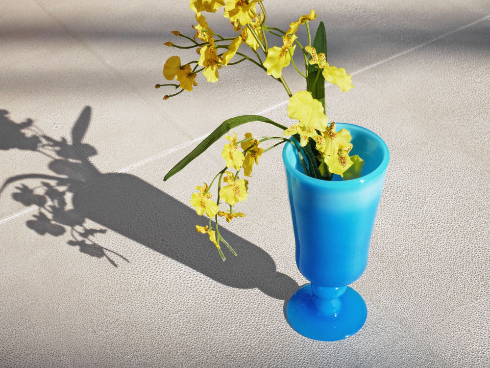 ボダ BODA ガラス フラワーベース ターコイズブルー エリック・ホグラン Erik Hoglund カットサイン入り 花器 花瓶 スウェーデン ビンテージ 北欧 中古品 買い取りしました。
