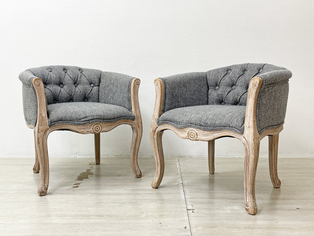 ガルト GART モッシュ mosh シリーズ セッコチェア SECCO CHAIR 1Pソファ ラウンジチェア アーム ファブリック ラバーウッド グレー クラシカル 2脚 中古品 買い取りしました。
