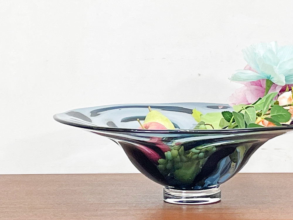 オレフォス Orrefors ガラス センターピースボウル centerpiece ラース・ヘルステン Lars Hellsten Gallery 14-83 スウェーデン ビンテージ 箱付き 中古品 買い取りしました。