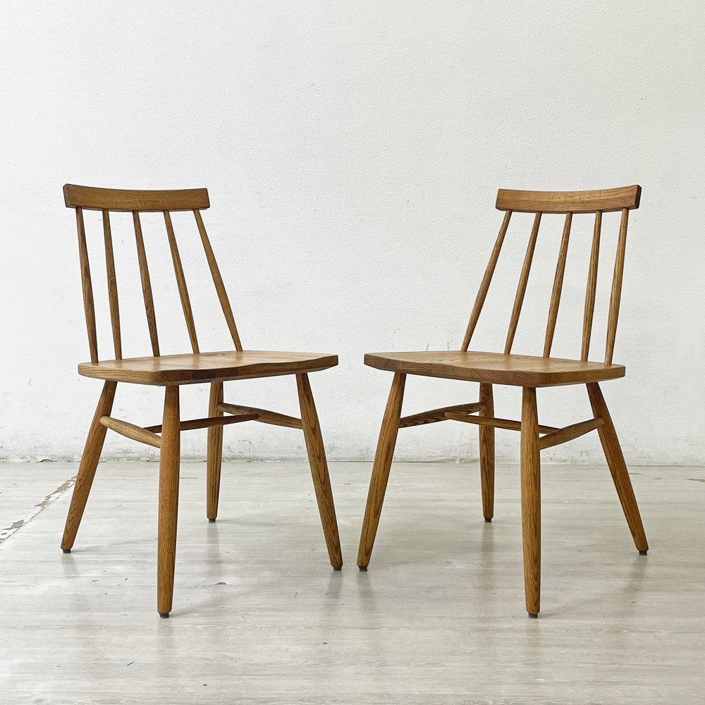 【祖師ヶ谷大蔵店】モモナチュラル MOMO Natural SB CHAIR ダイニングチェア 2脚 オーク無垢材 オイルフィニッシュ ウィンザースタイル 買取させていただきました。