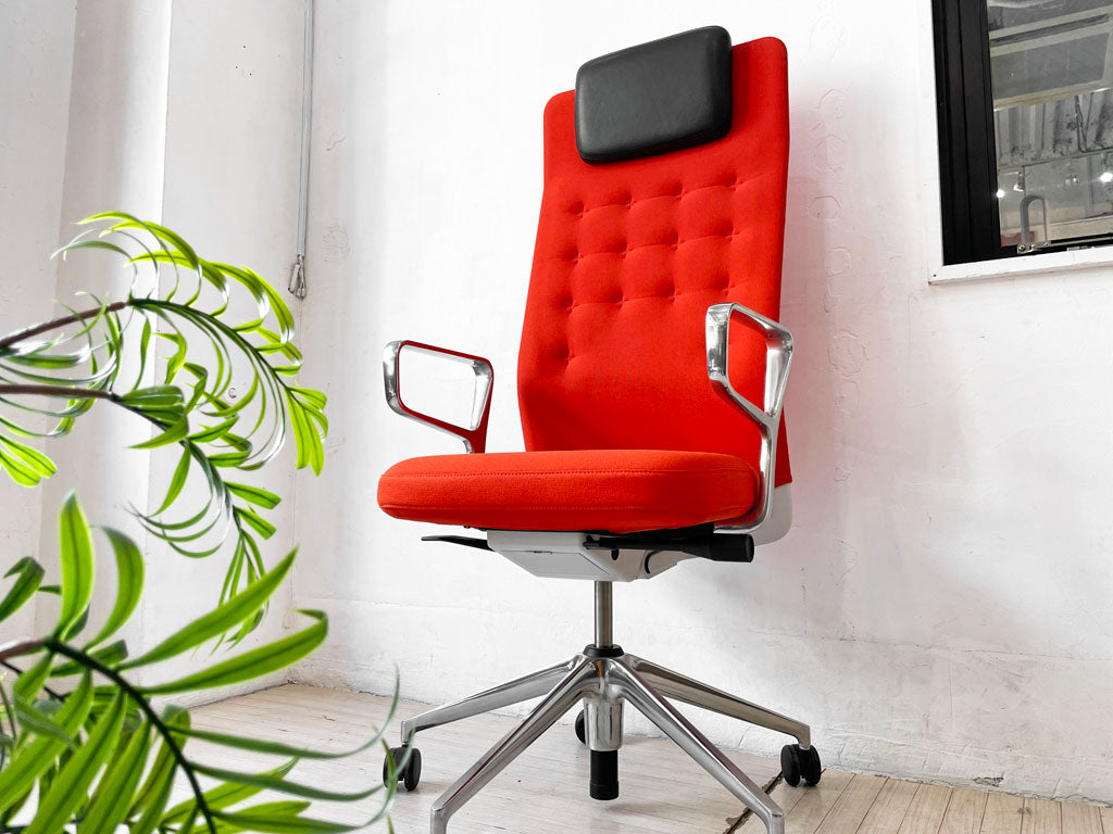 ヴィトラ vitra IDトリム ID Trim Lサイズ オフィスチェア ポピーレッド デスクチェア ハイバック ヘッドレスト付き アントニオチッテリオ 中古品 買い取りしました。