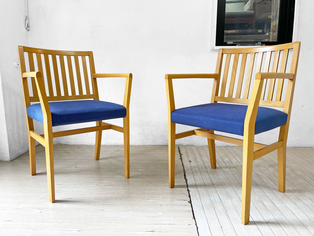 インターデコール INTER DECOR 現 カッシーナイクスシー Cassina IXC. ヴェント VENTO ビーチ材 ダイニングチェア アームチェア ブルー 植木莞爾 中古品 買い取りしました。