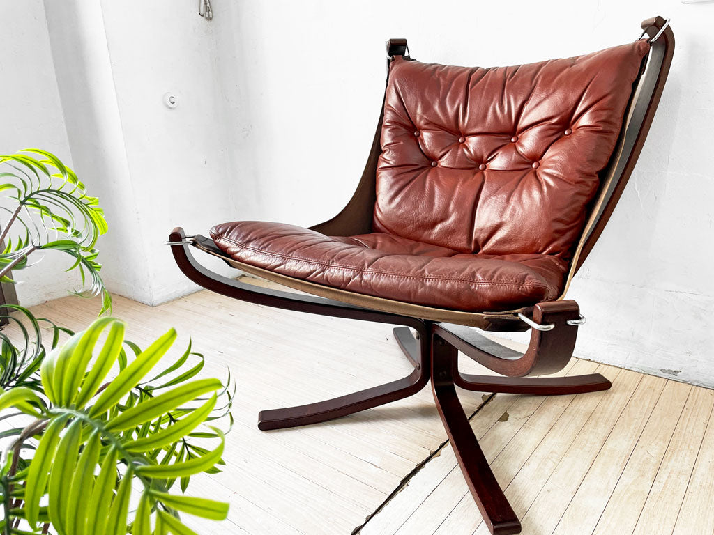 バットネ VATNE ファルコンチェア Falcon Chair ローバック ラウンジチェア 本革 シガード・レッセル Sigurl Resell 北欧ビンテージ ノルウェー 中古品 買い取りしました。