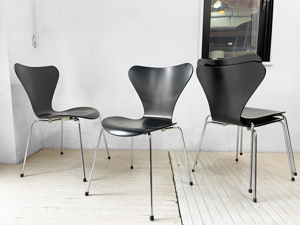 フリッツハンセン Fritz Hansen セブンチェア ダイニングチェア スタッキングチェア ラッカー仕上げ ブラック アルネ・ヤコブセン 4脚 中古品 買い取りしました。