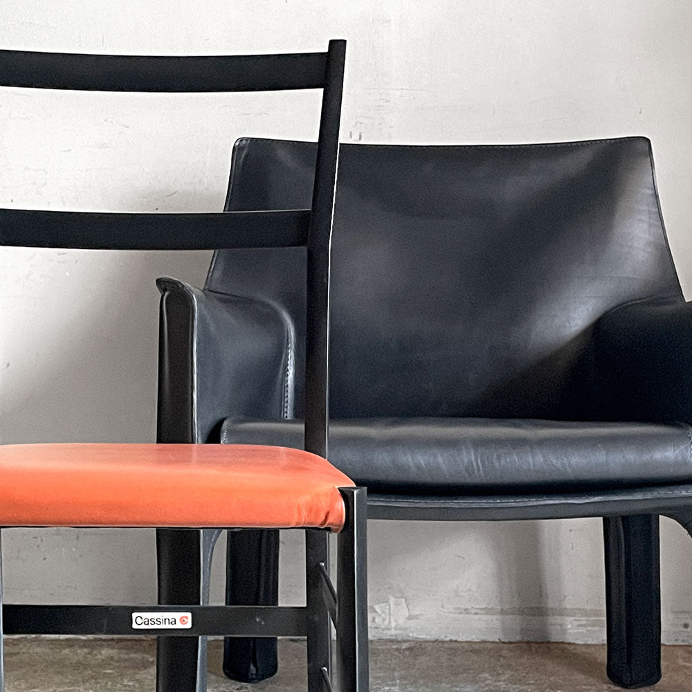 カッシーナ Cassina 414 CAB キャブ ラウンジアームチェア 1シーター マリオ・ベリーニ & 699 スーパーレジェーラ SUPERLEGGERA チェア ブラック ジオ・ポンティ ～ 快適さに、一つの答えは無い ～