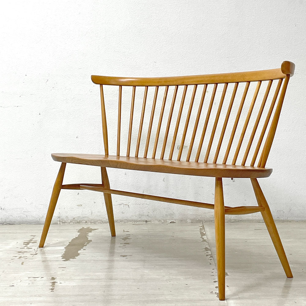 【祖師ヶ谷大蔵店】アーコール ERCOL 450 ラブシート love seat ベンチ エルム無垢材 コロニアル様式 英国家具 買取させていただきました。