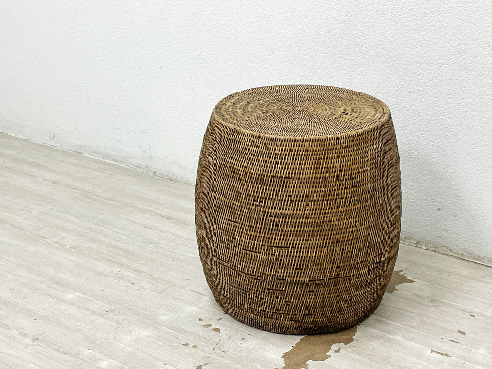 ブロンクス BRONX ラタン製 ドラムスツール ナチュラル GN999 手織り アジアンリゾート 定価66,000円 中古品 買い取りしました。