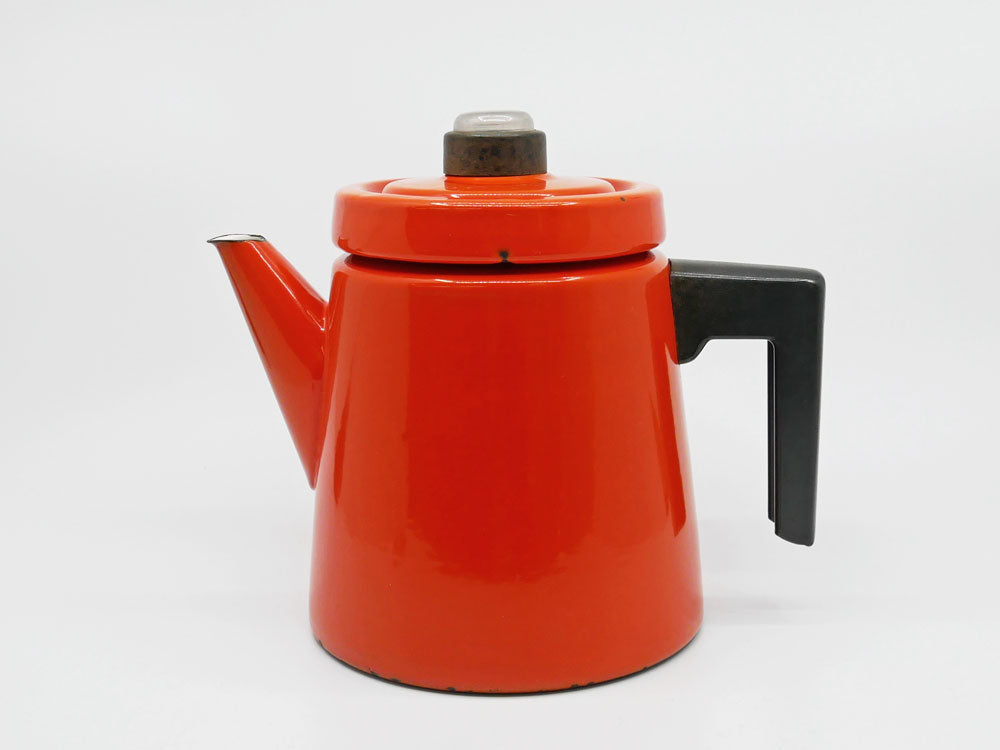 フィネル FINEL エナメル コーヒーポット オレンジ 1.5L アンティ・ヌルメルニエミ Anti Nurmesniemi ホーロー 琺瑯 ケトル フィンランド 60s ビンテージ 希少 中古品 買い取りしました。