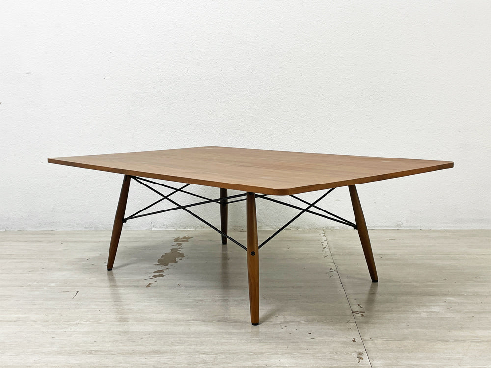 ハーマンミラー Herman Miller イームズ コーヒーテーブル EAMES COFFEE TABLE センターテーブル ウォールナット ブラックワイヤー 定価236,500円 中古品 買い取りしました。